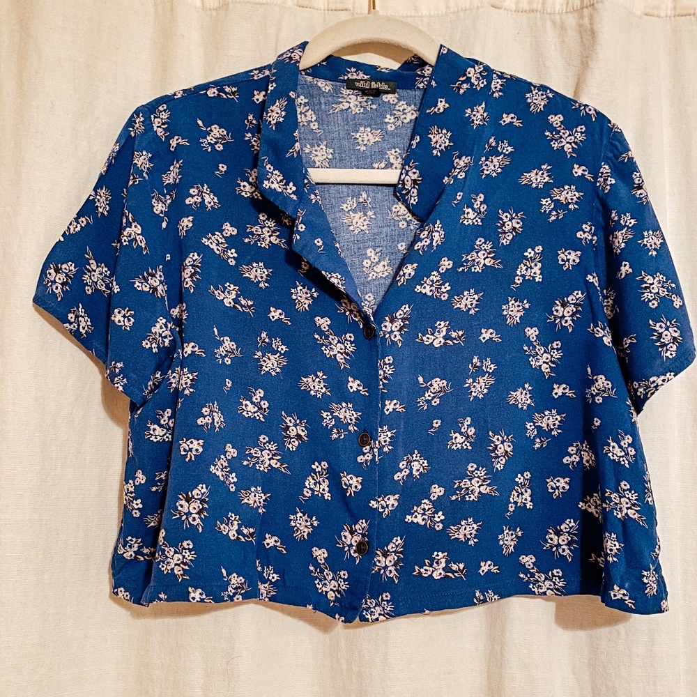 Wild Fable Cropped Floral Blouse